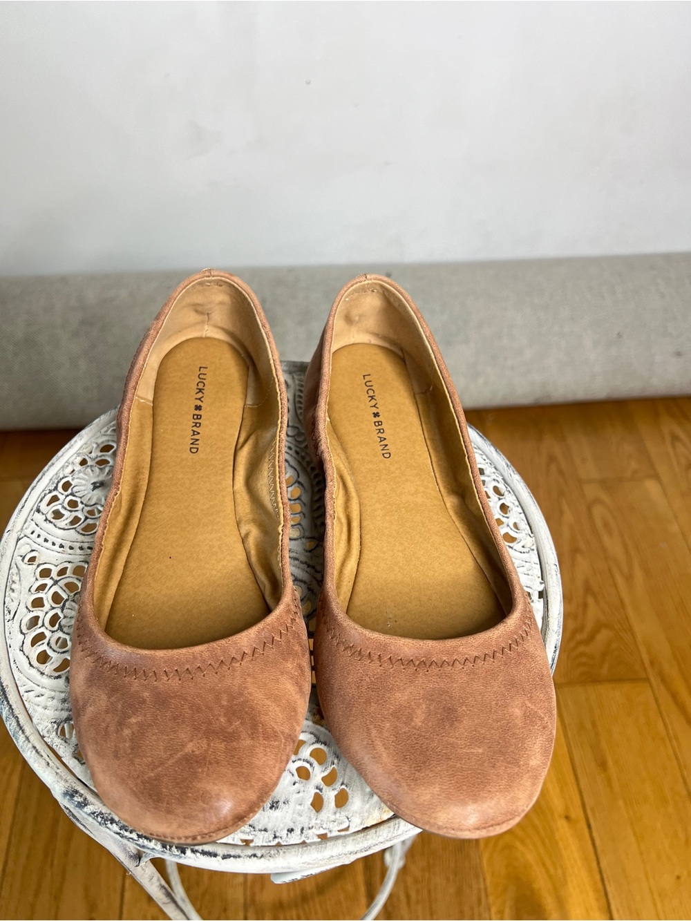 Lucky Brand Women's Suede Ballet Flats in Warm Brown